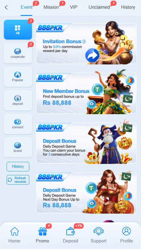 888PKR Game App Promotions