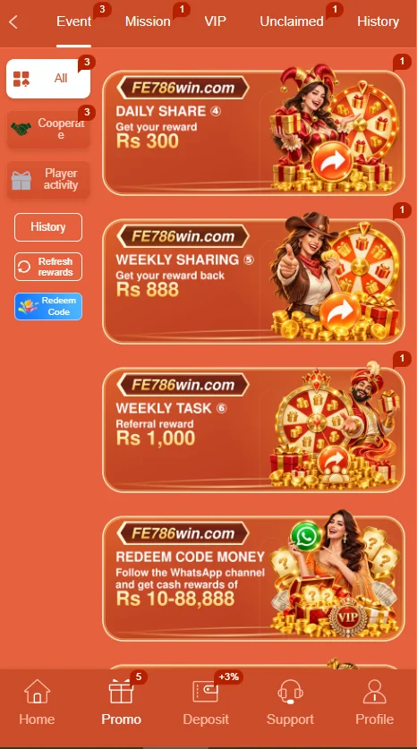 FE786WIN Game App Promotions