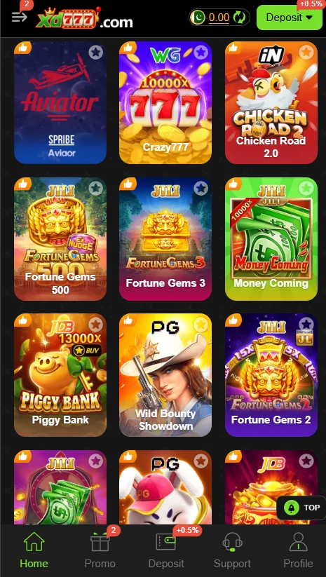 XD777 Game APK Interface