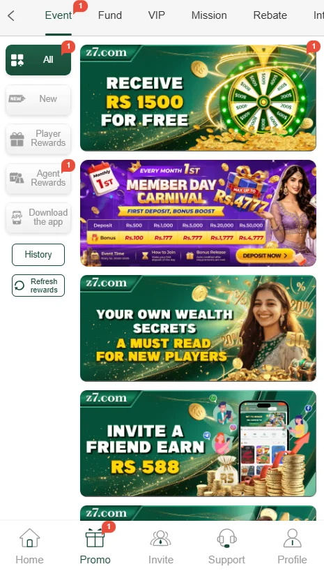 Z7 Game App Promotions